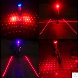 自行车激光尾灯 山地车平行线式 安全灯激光灯警示灯圆形激光尾灯