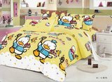 卡通儿童黄色大黄鸭Rubber Duck纯棉床上用品四件套床单床笠被套