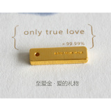 only true love 独家原创爱情黄金吊坠 千足金男女24K9999平安牌