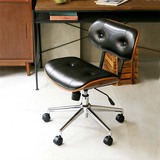 幽得梦欧式实木电脑椅皮艺学习椅家用椅子书桌靠背休闲咖啡椅