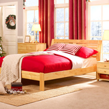 喜梦宝家具 实木卧室双人床 都市木歌简约现代实木床田园风格