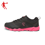 乔丹休闲女鞋红色黑色皮面冬季跑步鞋运动鞋女式防滑耐磨轻便系带