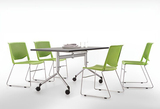 新款简约培训会议椅塑料固定钢架脚办公椅听课椅开会时尚轻便叠放