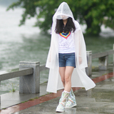 半透明时尚成人EVA长款雨衣雨披带帽 男女户外徒步旅游工作便携
