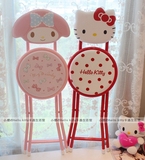 hellokitty折叠餐椅 可爱凯蒂猫椅子折叠椅 美乐蒂粉色软垫靠背凳