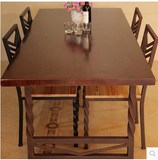 创意新品北欧咖啡茶餐厅桌椅实木家具原木复古铁艺餐桌书桌会议桌
