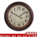 圆形电池客厅英寸卧室静音钟表欧式复古时钟挂表简约石英钟挂钟