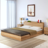 现代简约板式床1.2米1.5米1.8米双人床榻榻米高箱储物床木质拼接