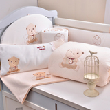 小冰熊正品纯棉婴儿床上用品七件套宝宝床围床具组春夏新款可拆洗