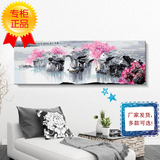 真心意diy数字油画中国风水墨花卉客厅有框装饰数码手绘自画包邮