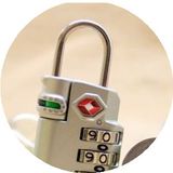 金属海关密码锁大 红点检查提示 防盗拉杆箱电脑背包小挂锁