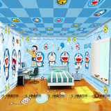 哆啦A梦叮当猫大型壁画卡通儿童房卧室墙纸主题餐厅KTV包厢壁纸