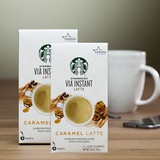 美国代购超大杯Starbucks星巴克VIA焦糖拿铁即溶咖啡32gX10支装
