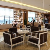 新中式洽谈桌椅售楼处实木家具茶楼咖啡厅影楼会所接待沙发椅组合