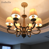 美式乡村吊灯 简欧式客厅卧室现代全铜灯具 艺术复古北欧书房灯饰