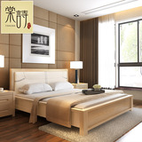 棠诗 全实木床双人床1 8米白蜡木原木色北欧1.5米卧室家具特价