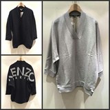 香港正品代购 KENZO 16夏女款卫衣 修身显瘦后背字母V领长袖上衣