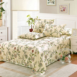 纯棉斜纹印花床单 垫单单件 学生宿舍床上用品清新田园风绿色叶子