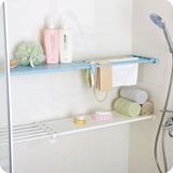 浴室免钉置物架橱柜可伸缩现货包邮创意小花衣柜收纳分层隔板厨房