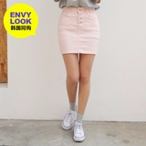 韩国直邮ENVYLOOK春季女装排扣点缀短裙