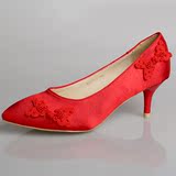 新娘结婚婚鞋秀禾鞋坡跟中式新娘结婚鞋红色高跟鞋婚纱婚鞋