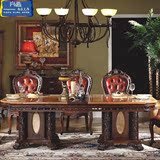 欧美式实木餐桌 6人吃饭桌椅组合 手工雕刻 老板桌办公桌厂家直销