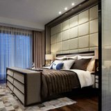 新中式床现代中式实木床简约卧室双人床布艺床酒店样板房家具定制