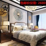 新中式实木床双人床1.8米婚床酒店会所现代中式样板房间家具定制