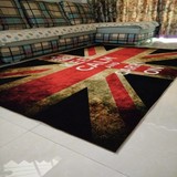 3D立体英伦米字旗英国旗客厅卧室茶几沙发飘窗 复古做旧水洗地毯
