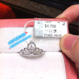 现货！香港代购 周大福皇冠钻石戒指 18K白金镶钻 发票全国联保