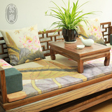 中式三人木沙发垫 家居布艺装饰坐垫扶手枕靠垫成套罗汉床垫定做