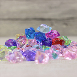 亚克力仿水晶石10粒 彩色玻璃塑料透明水晶石头鱼缸花瓶用彩石