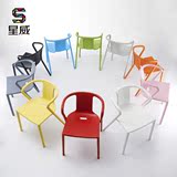 现代加厚大排档塑料椅家用靠背椅时尚休闲椅子餐椅创意咖啡厅座椅
