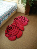 欧式立体3D玫瑰花地毯垫客厅茶几地毯卧室床边单双花玄关门垫地垫