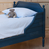 北欧宜家外贸英伦美式乡村北欧宜家小孩单人双人实木儿童床儿童床