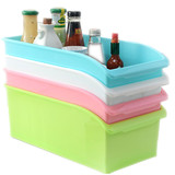 HAPPY!推荐长方形收纳盒塑料整理盒 带滑轮收纳盒厨房分类2只装