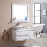 PVC橡木实木浴室柜台上盆欧式简约卫生间洗手盆组合卫浴吊柜