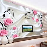 3d大型立体浮雕简约现代 婚房 布雕壁画艺术墙纸 浪漫玫瑰 丝绢布