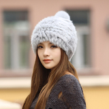 2015韩国冬季女士皮草兔毛帽子韩版可爱冬天护耳保暖毛线帽潮女帽