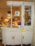 美式象牙白做旧家具,艾特利风格实木雕花玄关柜,装饰柜,上海包邮