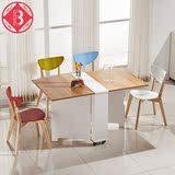 创意现代长方形折叠餐桌小户型家具可伸缩饭桌4人多功能桌子简约