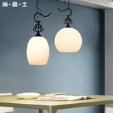 尚品士中式复古个性客厅餐厅灯日式禅风创意简约单头玻璃灯罩吊灯
