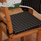 缝物语美式北欧简约加厚棕黑格子可拆洗色织海绵椅垫坐垫餐椅垫