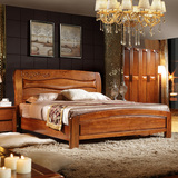 新古典后现代中式水曲柳实木床 1.5米单人床18M双人床2米大款床架