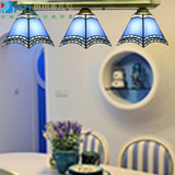 奢侈品蒂凡尼灯饰欧式地中海3头彩色玻璃吸顶灯现代吧台灯饭厅