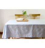 条纹亚麻棉色织 布艺防尘盖布 餐厅餐桌布 宜家风长方形茶几垫布