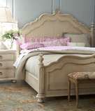 实木家具床复古做旧橡木床法式欧美试风格双人床婚庆床实木雕刻床