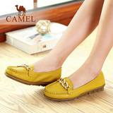 Camel骆驼女鞋 舒适日常休闲 头层牛皮圆头浅口低跟单鞋