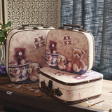 美式复古手提箱道具箱子 仿古皮箱做旧装饰品摆件橱窗陈列收纳箱