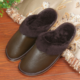 冬季居家 男女绵羊皮室内棉拖鞋整皮加厚牛筋底 防滑保暖真皮拖鞋